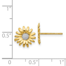 Load image into Gallery viewer, 14k Yellow Gold and Rhodium Mini Daisy Post Earrings
