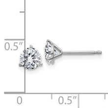 Load image into Gallery viewer, 14k White Gold 1cttw Moissanite 3-Prong Martini Post Earring
