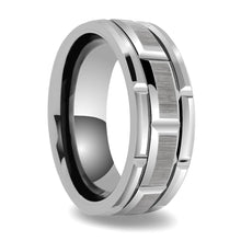 Load image into Gallery viewer, 8mm Grooved Tungsten Ring - Sizes 8-13
