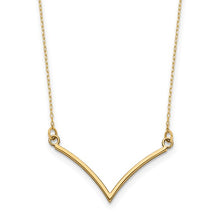 Load image into Gallery viewer, 14k Gold 18&quot; V Necklace In Multiple Colors
