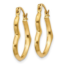 Load image into Gallery viewer, 14k Yellow Gold Heart Hoop Earrings
