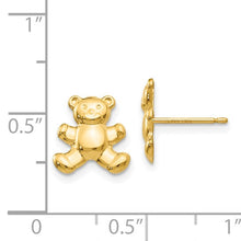 Load image into Gallery viewer, 14k Yellow Gold Teddy Bear Post Earrings
