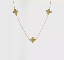 Load and play video in Gallery viewer, 14k Yellow Gold Flowers Fancy Link 24&quot; Necklace
