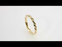 Load and play video in Gallery viewer, 14K Gold 3mm Wide Twisted Band In Multiple Colors, Sizes 4-7
