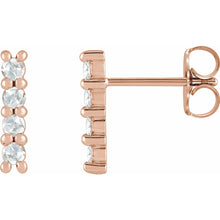 Load image into Gallery viewer, 14k Gold 1/6cttw Rose-Cut Natural Diamond Bar Earrings In Multiple Colors
