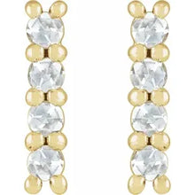Load image into Gallery viewer, 14k Gold 1/6cttw Rose-Cut Natural Diamond Bar Earrings In Multiple Colors
