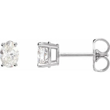 Load image into Gallery viewer, 14K White Gold 3/4cttw Oval Natural Diamond Stud Earrings
