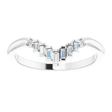 Load image into Gallery viewer, 14K White Gold .08cttw Natural Diamond Contour Band - Sizes 6-8
