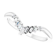 Load image into Gallery viewer, 14K White Gold .08cttw Natural Diamond Contour Band - Sizes 6-8
