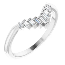 Load image into Gallery viewer, 14K White Gold .08cttw Natural Diamond Contour Band - Sizes 6-8
