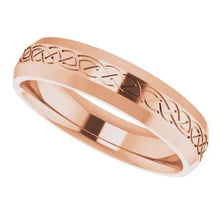Load image into Gallery viewer, 5mm Mens Celtic Patterned Inspired Wedding Band - Size 10
