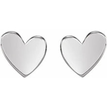 Load image into Gallery viewer, 14k Gold 6mm Asymmetrical Heart Friction Post &amp; Back Earrings In Multiple Colors
