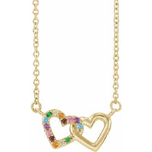 Load image into Gallery viewer, 14k Gold Natural Multi-Gemstone Rainbow 18&quot; Necklace In Multiple Colors
