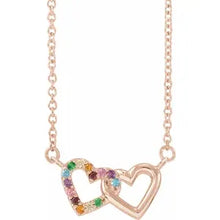 Load image into Gallery viewer, 14k Gold Natural Multi-Gemstone Rainbow 18&quot; Necklace In Multiple Colors
