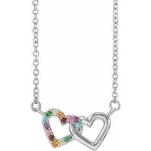 Load image into Gallery viewer, 14k Gold Natural Multi-Gemstone Rainbow 18&quot; Necklace In Multiple Colors
