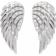 Load image into Gallery viewer, 14k Gold .07cttw Natural Diamond Angel Wing Earrings In Multiple Colors
