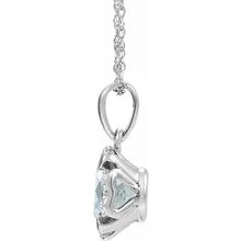 Load image into Gallery viewer, 14K White Gold Natural Aquamarine &amp; .05cttw Natural Diamond 18&quot; Necklace
