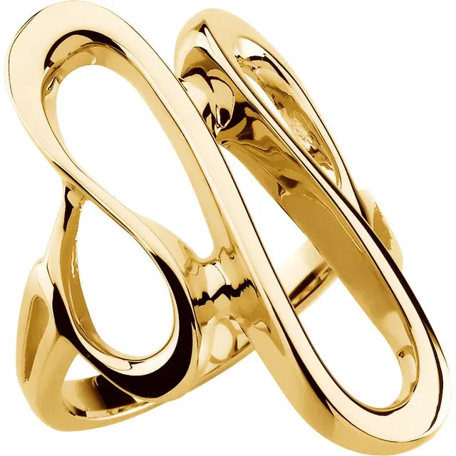 14k Yellow Gold Freeform Ring - Size 6