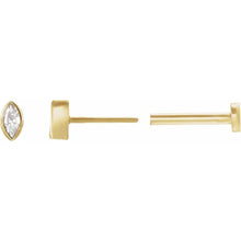 Load image into Gallery viewer, 14k Gold .08cttw Natural Diamond Press Fit Back Stud Earring In Multiple Colors
