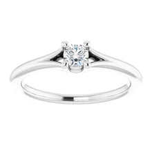 Load image into Gallery viewer, Jan-Dec 14K White Gold Youth Solitaire BIRTHSTONE Rings - Size 3
