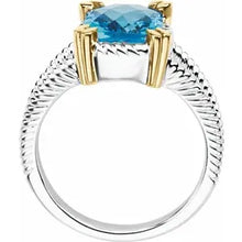 Load image into Gallery viewer, Sterling Silver Natural Swiss Blue Topaz Ring - Size 7
