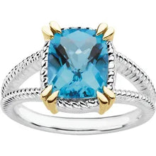 Load image into Gallery viewer, Sterling Silver Natural Swiss Blue Topaz Ring - Size 7
