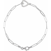 Load image into Gallery viewer, Sterling Silver 1/8cttw Natural Diamond Heart 7&quot; Bracelet
