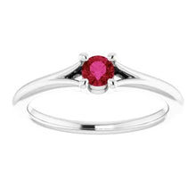 Load image into Gallery viewer, Jan-Dec 14K White Gold Youth Solitaire BIRTHSTONE Rings - Size 3
