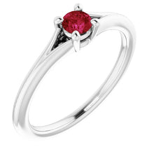 Load image into Gallery viewer, Jan-Dec 14K White Gold Youth Solitaire BIRTHSTONE Rings - Size 3
