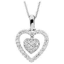 Load image into Gallery viewer, 14K White Gold 1/4cttw Natural Diamond Heart 18&quot; Necklace
