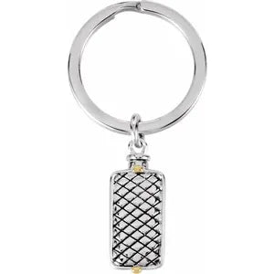 Sterling Silver Woven Rectangle Ash Holder Key Chain