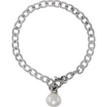 Load image into Gallery viewer, Sterling Silver Cultured White Freshwater Pearl 8 1/2&quot; Bracelet
