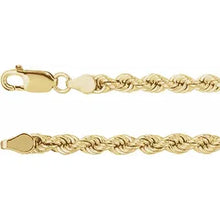 Load image into Gallery viewer, 14k Gold 4mm Rope Chain In Multiple Lengths &amp; Colors
