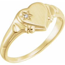 Load image into Gallery viewer, 14k Gold .01cttw Natural Diamond Heart Ring In Multiple Colors- Size 3
