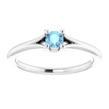 Load image into Gallery viewer, Jan-Dec 14K White Gold Youth Solitaire BIRTHSTONE Rings - Size 3
