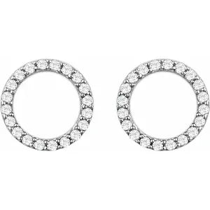 14k Gold 1/5cttw Natural Diamond Circle Earrings In Multiple Colors