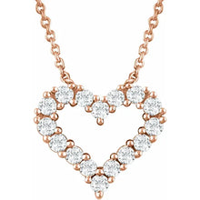 Load image into Gallery viewer, 14k Gold 1/4cttw Natural Diamond Heart 18&quot; Necklace In Multiple Colors
