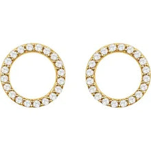 Load image into Gallery viewer, 14k Gold 1/5cttw Natural Diamond Circle Earrings In Multiple Colors
