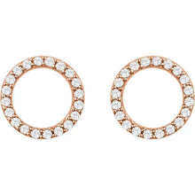 Load image into Gallery viewer, 14k Gold 1/5cttw Natural Diamond Circle Earrings In Multiple Colors
