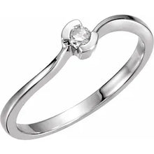Load image into Gallery viewer, 14k White Gold 0.07cttw Round Youth Promise Ring - Size 6
