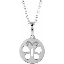 Load image into Gallery viewer, 14k Gold Youth Butterfly Disc 15&quot; Necklace In Multiple Colors
