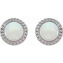 Load image into Gallery viewer, 14k Gold Natural White Opal Bezel-Set Leaf Earrings In Multiple Colors
