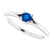 Load image into Gallery viewer, Jan-Dec 14K White Gold Youth Solitaire BIRTHSTONE Rings - Size 3
