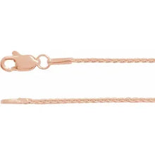 Load image into Gallery viewer, 14k Gold 1mm Wheat Chain In Multiple Lengths &amp; Colors
