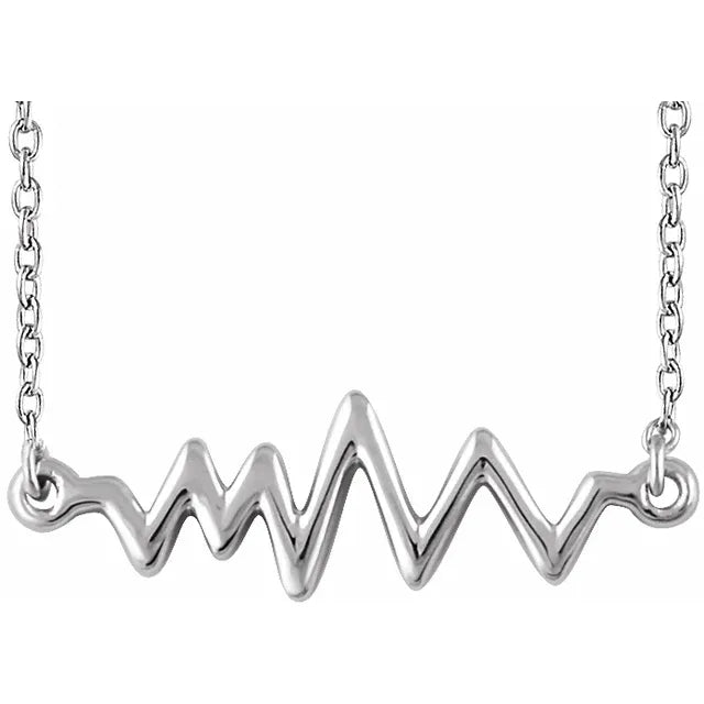 Sterling Silver Heartbeat 16-18