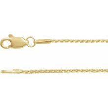 Load image into Gallery viewer, 14k Gold 1mm Wheat Chain In Multiple Lengths &amp; Colors
