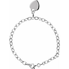 Load image into Gallery viewer, Sterling Silver Heart Charm 7.5&quot; Bracelet
