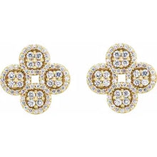 Load image into Gallery viewer, 14k Gold 1/2cttw Natural Diamond Clover Earrings In Multiple Colors
