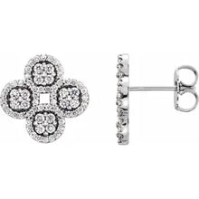 Load image into Gallery viewer, 14k Gold 1/2cttw Natural Diamond Clover Earrings In Multiple Colors
