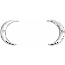 Load image into Gallery viewer, Sterling Silver .005cttw Natural Diamond Crescent Moon Earrings
